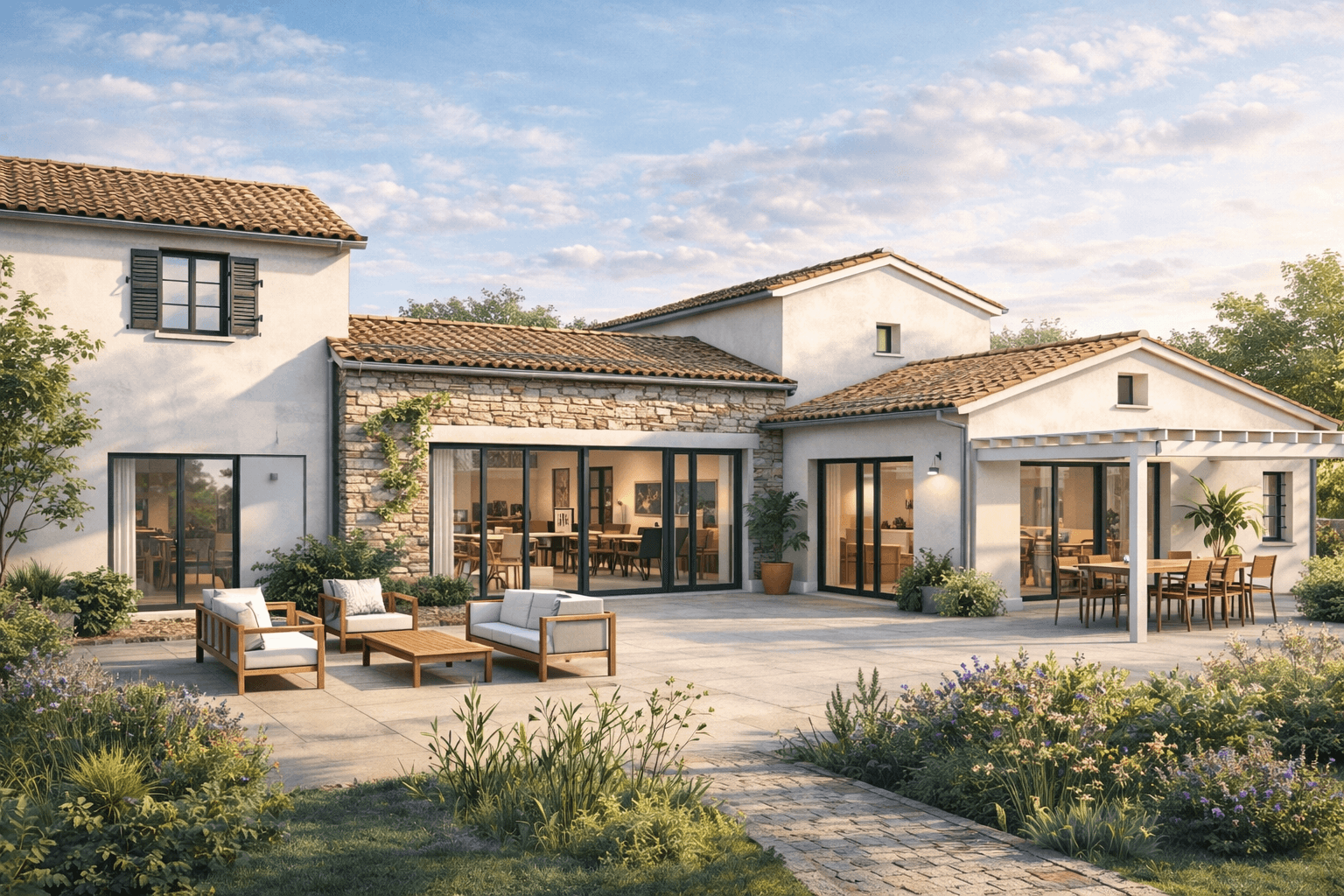 Transformation d'un corps de ferme en maison de famille